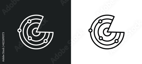 radar detection outline icon in white and black colors. radar detection flat vector icon from people skills collection for web, mobile apps and ui.