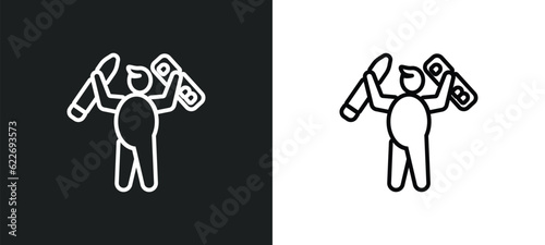 interior de outline icon in white and black colors. interior de flat vector icon from people skills collection for web, mobile apps and ui.