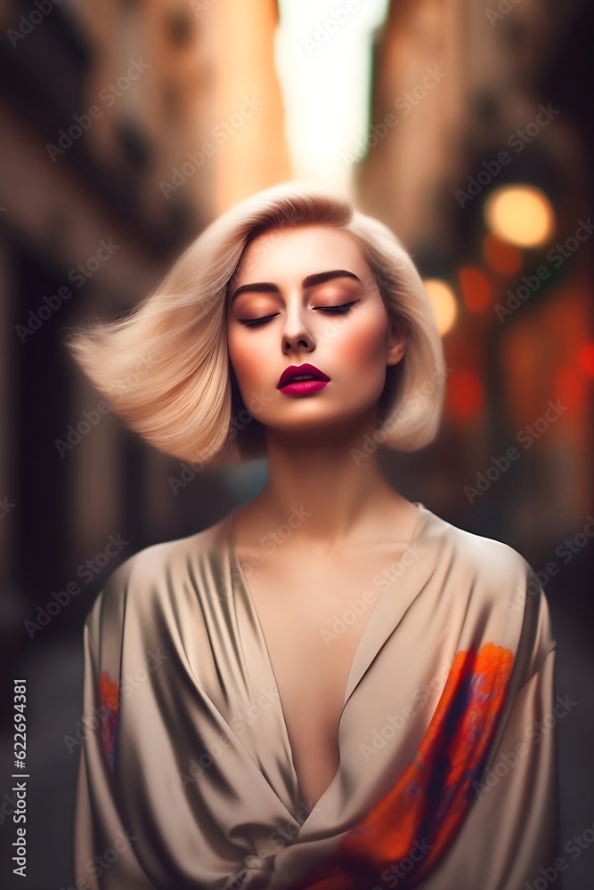 Mindful Steps A Woman Walking the Street with Present Awareness, Generative AI Mindful Steps A Woman Walking the Street with Present Awareness, Generative AI