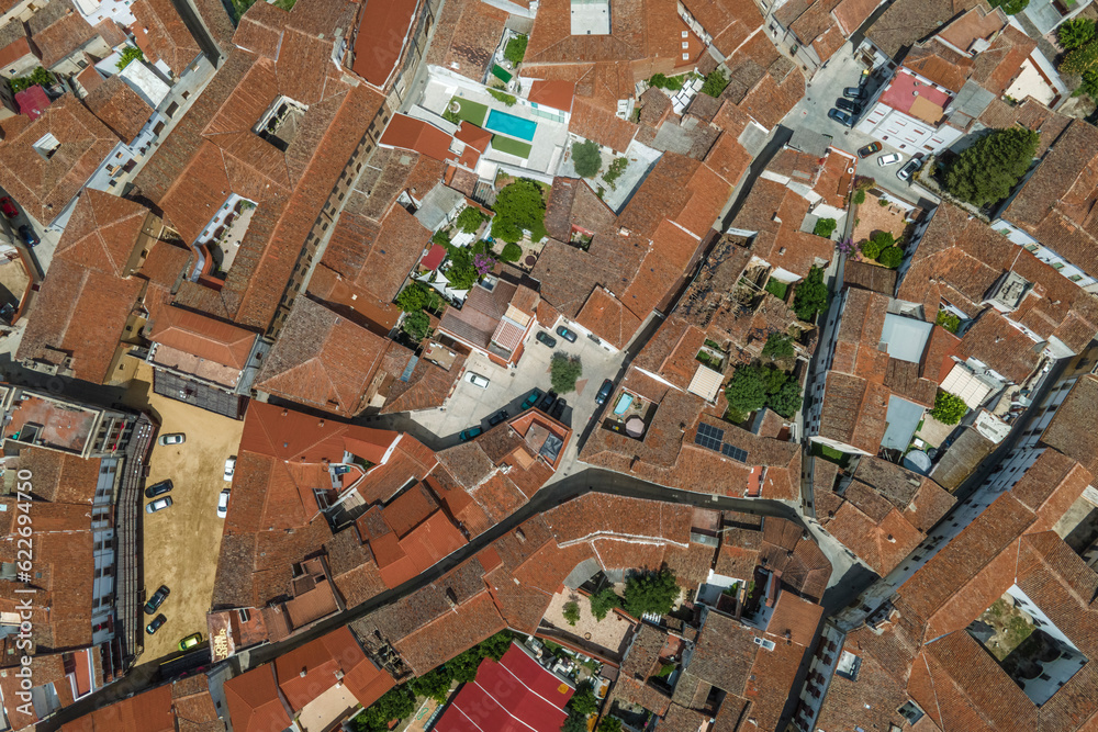Aerial view of Coria, a small town in Caceres district, Spain. Aerial view of Coria, a small town in Caceres district, Spain.