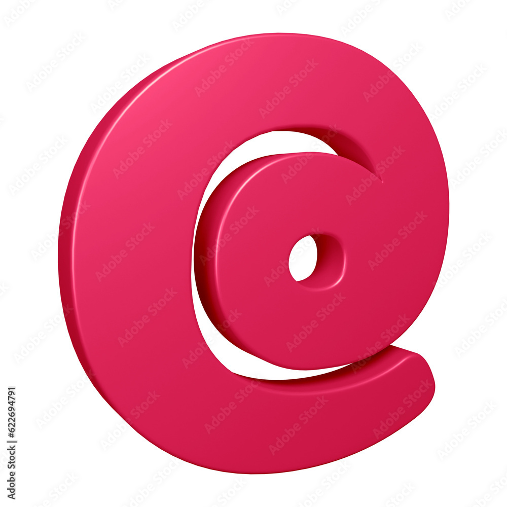 3D pink email or at symbol design 3D pink email or at symbol design