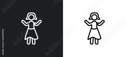 getting dressed outline icon in white and black colors. getting dressed flat vector icon from people collection for web, mobile apps and ui.