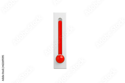 celsius and fahrenheit thermometerisolated on transparent background with high temperature, hot summer concept, 3d rendering,