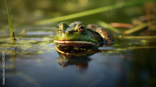 frog in the pond  HD 8K wallpaper Stock Photographic Image © Ahmad