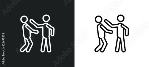 slap outline icon in white and black colors. slap flat vector icon from people collection for web, mobile apps and ui.