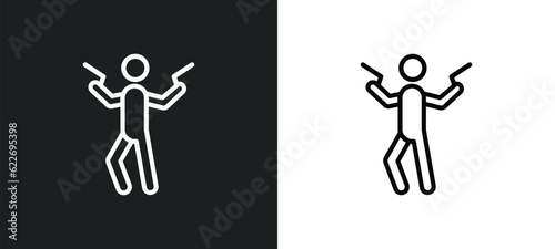 gangsters outline icon in white and black colors. gangsters flat vector icon from people collection for web, mobile apps and ui.