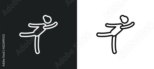 gymnast girl outline icon in white and black colors. gymnast girl flat vector icon from people collection for web, mobile apps and ui.
