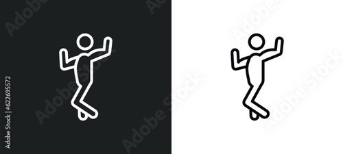 muscular man showing his muscles outline icon in white and black colors. muscular man showing his muscles flat vector icon from people collection for web, mobile apps and ui.