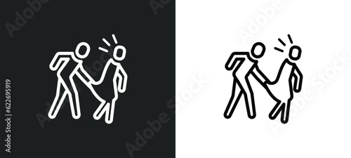sexual harassment outline icon in white and black colors. sexual harassment flat vector icon from people collection for web, mobile apps and ui.