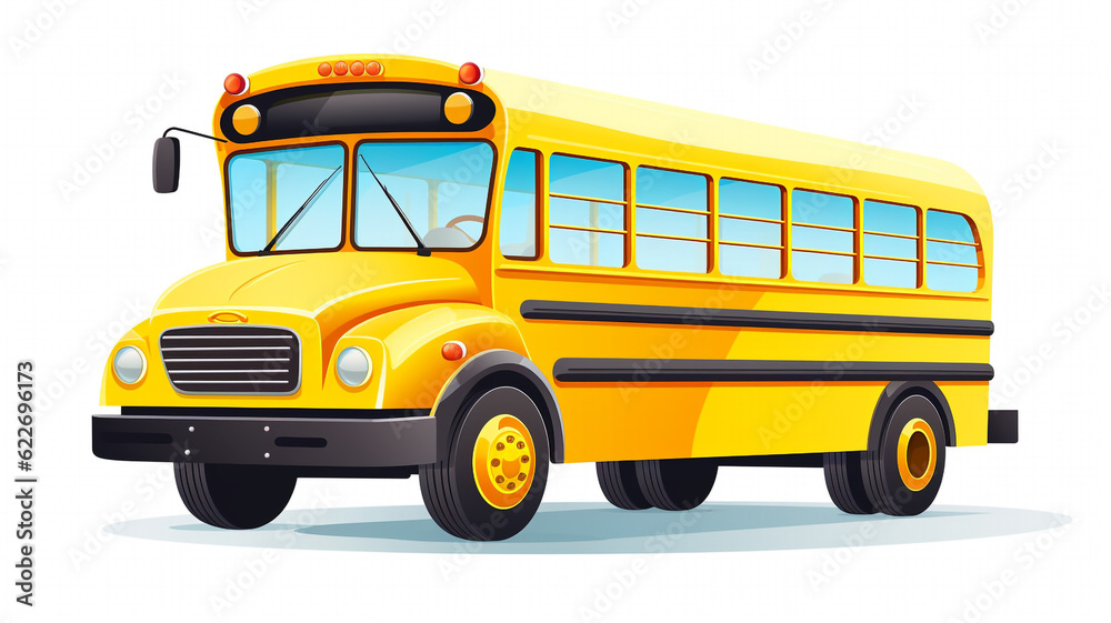 School bus isolated on the white background Vector