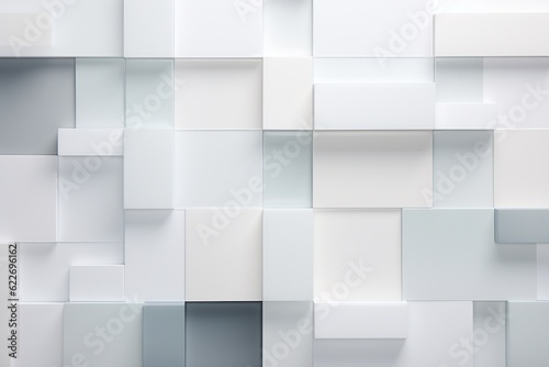 Minimalist Abstract Background of Geometric Shapes in Varying Shades of White Created with Generative AI