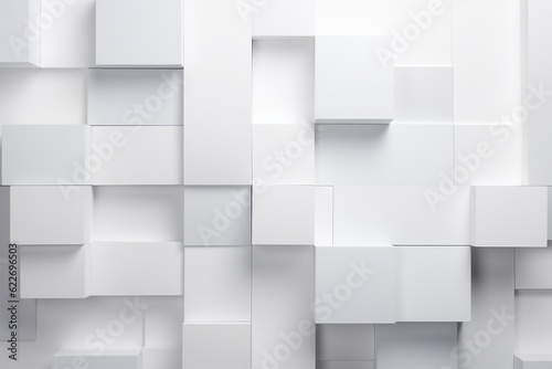 Minimalist Abstract Background of Geometric Shapes in Varying Shades of White Created with Generative AI