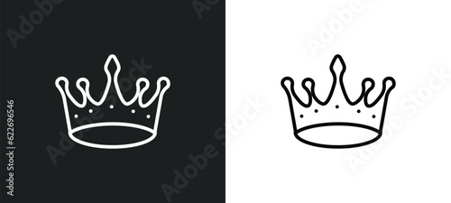 king crown outline icon in white and black colors. king crown flat vector icon from party collection for web, mobile apps and ui.