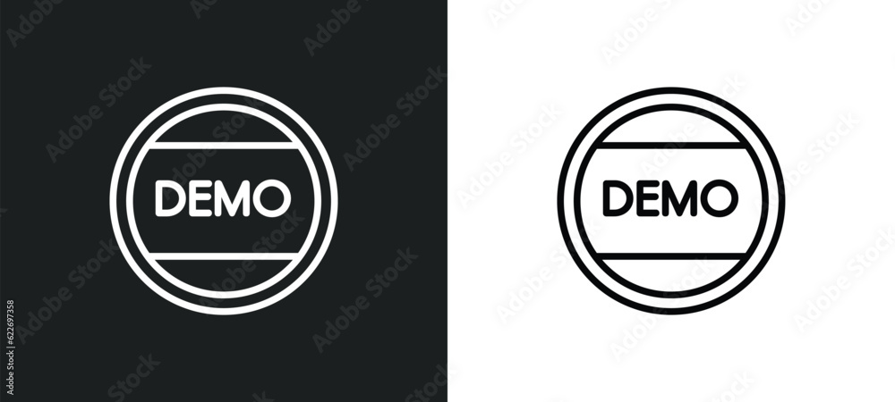 Obraz premium demostration outline icon in white and black colors. demostration flat vector icon from other collection for web, mobile apps and ui.
