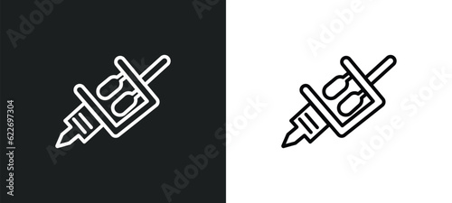 tattoo hine outline icon in white and black colors. tattoo hine flat vector icon from other collection for web, mobile apps and ui.