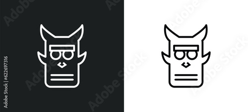 japanese demon outline icon in white and black colors. japanese demon flat vector icon from other collection for web, mobile apps and ui.