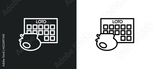 loto outline icon in white and black colors. loto flat vector icon from other collection for web, mobile apps and ui.