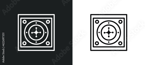 roulette table outline icon in white and black colors. roulette table flat vector icon from other collection for web, mobile apps and ui.