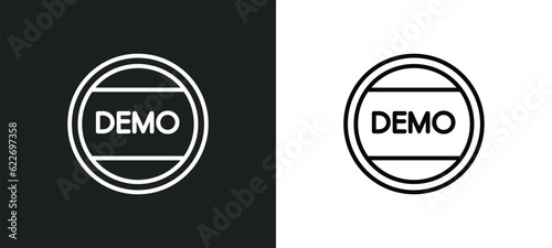 demostration outline icon in white and black colors. demostration flat vector icon from other collection for web, mobile apps and ui. photo
