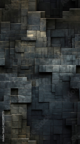 Abstract squares brick on textured paper. created with generative AI technology. © hakule
