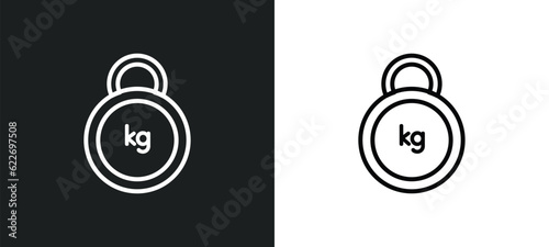 kilograms outline icon in white and black colors. kilograms flat vector icon from other collection for web, mobile apps and ui.