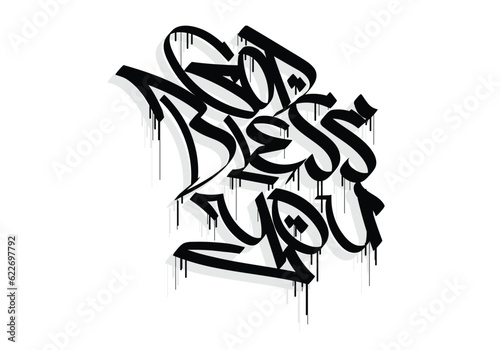 GOD BLESS YOU word graffiti tag