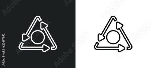 cycle outline icon in white and black colors. cycle flat vector icon from orientation collection for web, mobile apps and ui.