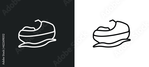 watercraft outline icon in white and black colors. watercraft flat vector icon from nautical collection for web, mobile apps and ui.