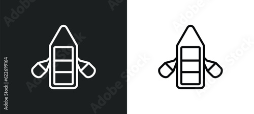 raft outline icon in white and black colors. raft flat vector icon from nautical collection for web, mobile apps and ui.