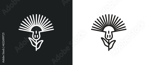 Obraz na płótnie knapweed outline icon in white and black colors