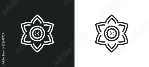 jonquil outline icon in white and black colors. jonquil flat vector icon from nature collection for web, mobile apps and ui.