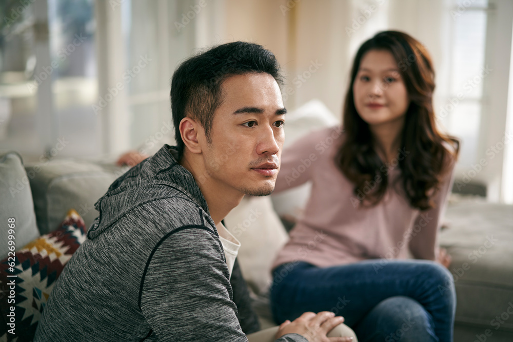 young asian couple having marriage problem