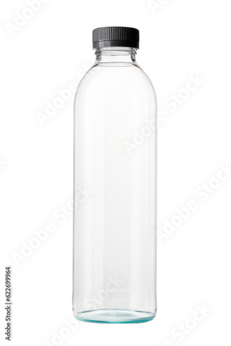 empty plastic white water bottle isolated on transparent and white background png cutout
