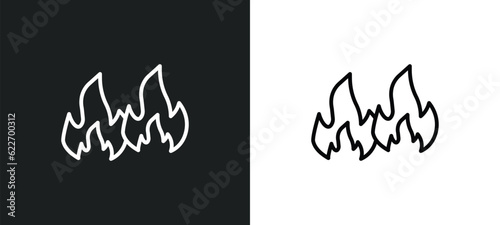 burn outline icon in white and black colors. burn flat vector icon from nature collection for web, mobile apps and ui.