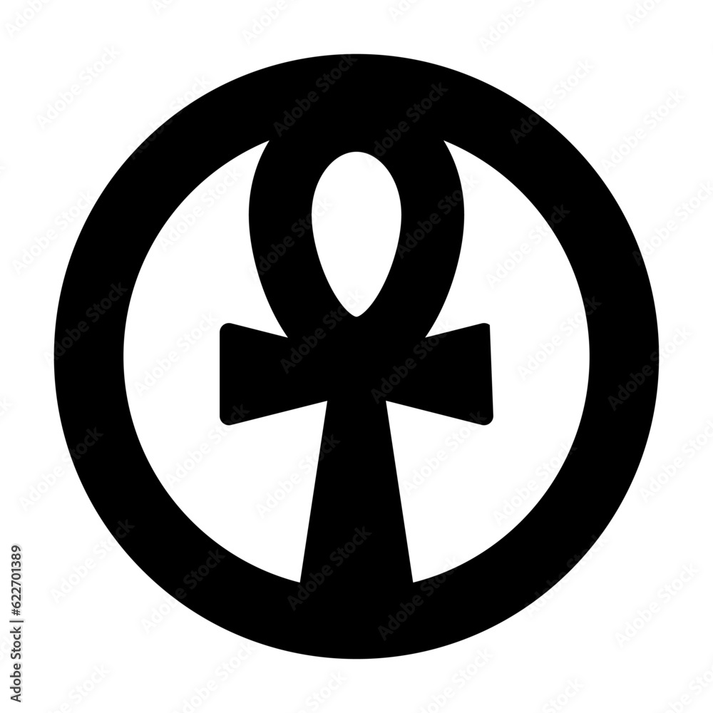 Ankh icon. Egyptian cross symbol. Vector illustration isolated on white background.