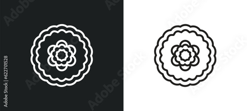 peony outline icon in white and black colors. peony flat vector icon from nature collection for web, mobile apps and ui.