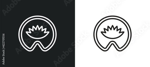 Obraz na plátně nymphea outline icon in white and black colors