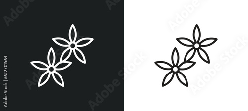 neroli outline icon in white and black colors. neroli flat vector icon from nature collection for web, mobile apps and ui.