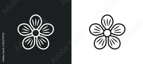 geranium outline icon in white and black colors. geranium flat vector icon from nature collection for web, mobile apps and ui.