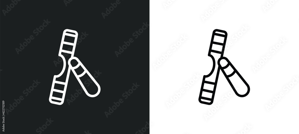 clave outline icon in white and black colors. clave flat vector icon from music collection for web, mobile apps and ui.