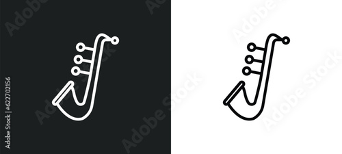 jazz outline icon in white and black colors. jazz flat vector icon from music collection for web, mobile apps and ui.