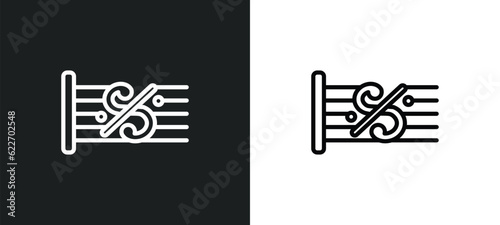 segno outline icon in white and black colors. segno flat vector icon from music and media collection for web, mobile apps and ui. photo