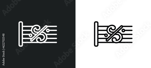 segno outline icon in white and black colors. segno flat vector icon from music and media collection for web, mobile apps and ui.