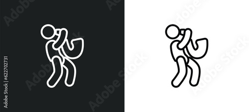 musician with saxophone outline icon in white and black colors. musician with saxophone flat vector icon from music collection for web, mobile apps and ui.