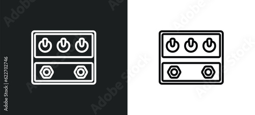 guitar pedal outline icon in white and black colors. guitar pedal flat vector icon from music collection for web, mobile apps and ui.