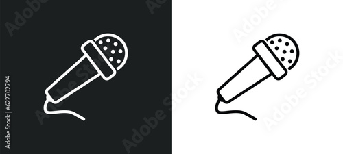 microphone for singers outline icon in white and black colors. microphone for singers flat vector icon from music collection for web, mobile apps and ui.