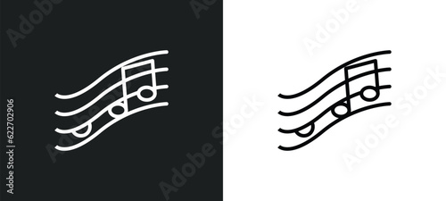 pentagram outline icon in white and black colors. pentagram flat vector icon from music collection for web, mobile apps and ui.