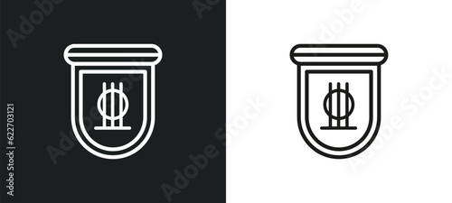 zither outline icon in white and black colors. zither flat vector icon from music collection for web, mobile apps and ui.