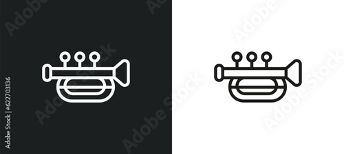 Canvas Print et outline icon in white and black colors