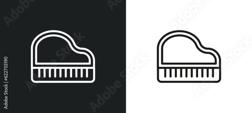 piano outline icon in white and black colors. piano flat vector icon from music collection for web, mobile apps and ui.